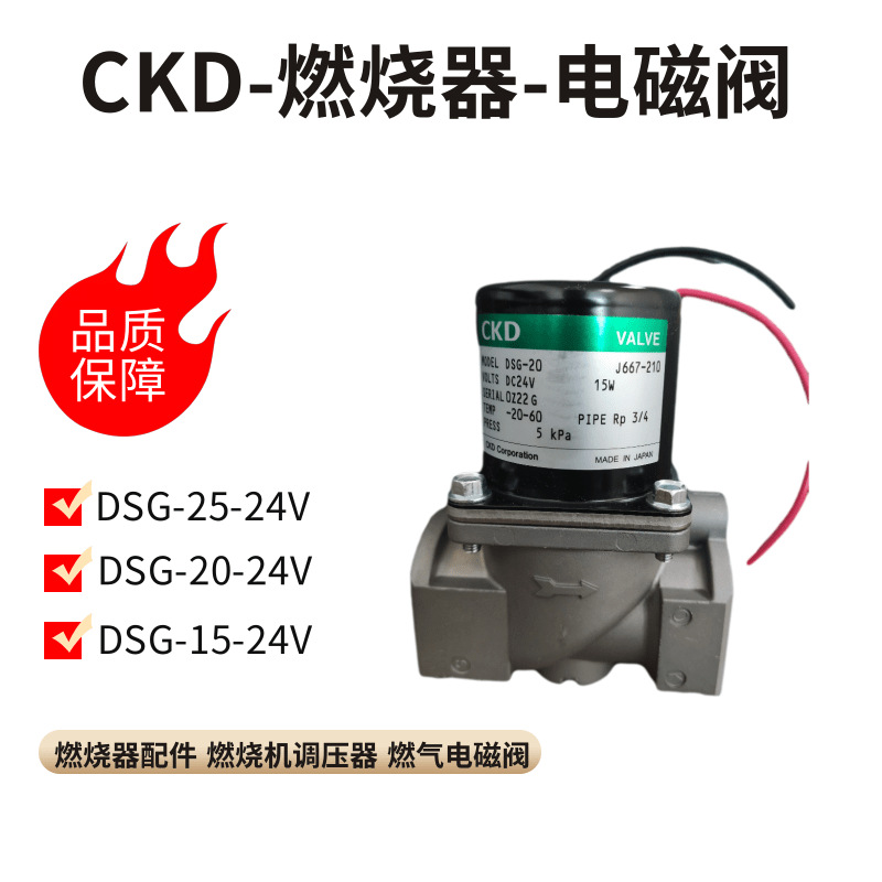 燃烧器燃气阀 DSG-25-24V DSG-20-24V DSG-15-24V CKD电磁阀