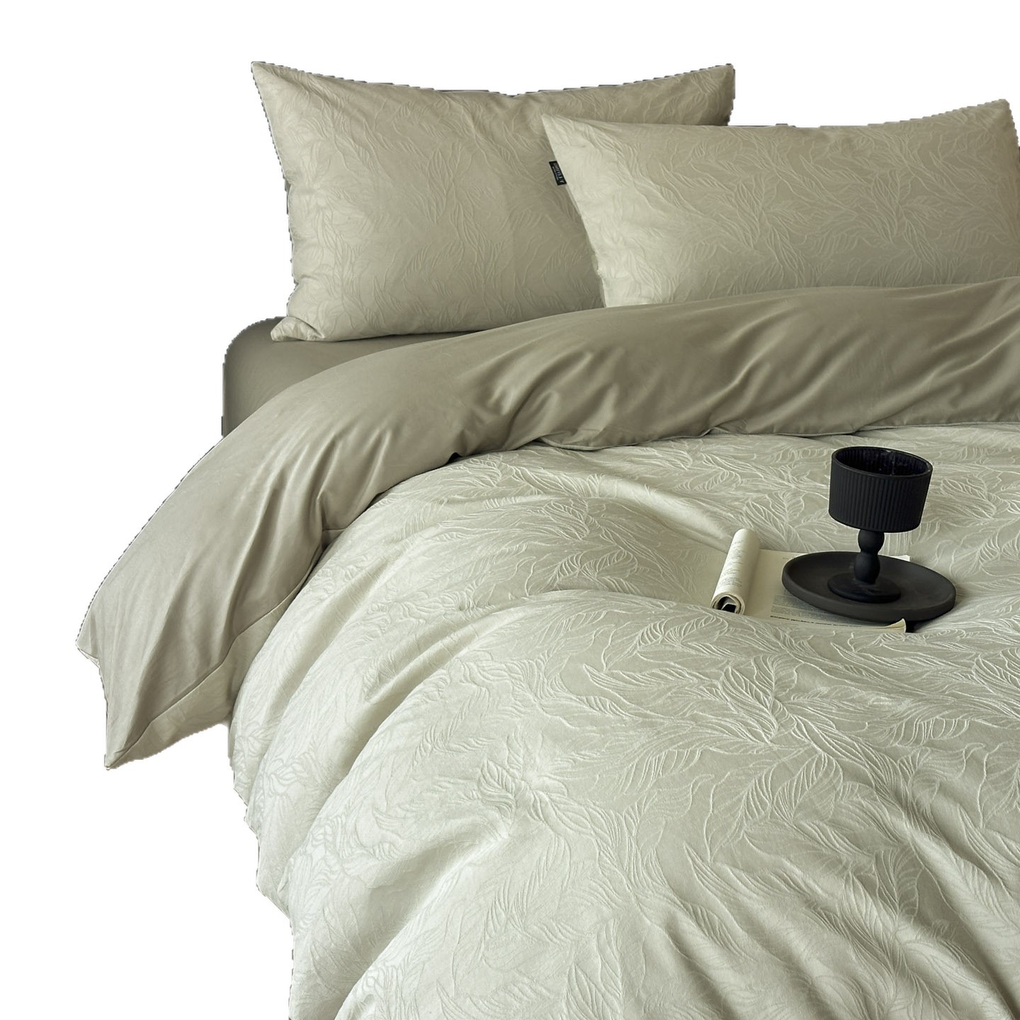 Pure Cotton Jacquard Four-piece Bedding Set Luxury Bed Linen_voghion.com