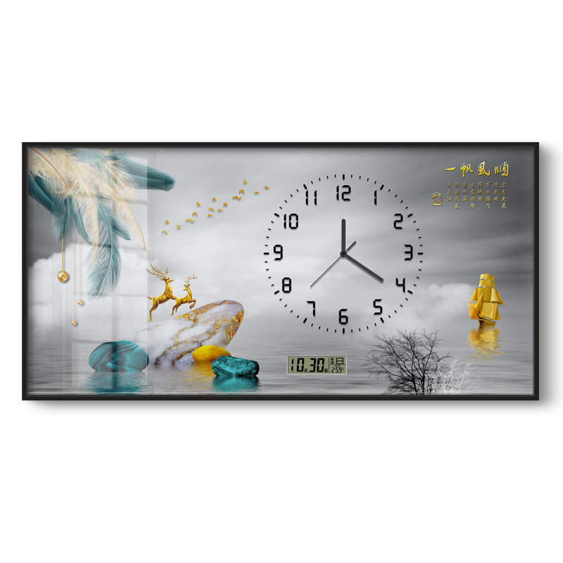 Caja de medidor de electricidad decoración pintura de gran tamaño con reloj calendario perpetuo para niñas que cubren la caja de distribución fuerte y débil pintura colgante del restaurante