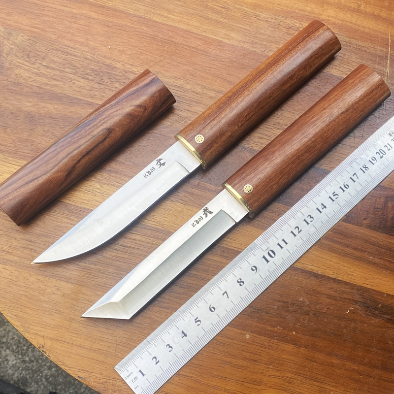 网红热销款文武双刀高硬度手工开刃小刀家用切水果锋利手把肉直刀