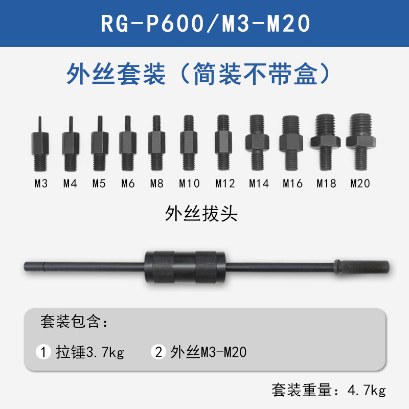 Manual extractor P400/P600 dibujo mecánico martillo M3-M20 rosca interna y externa posicionamiento cónico herramienta de eliminación