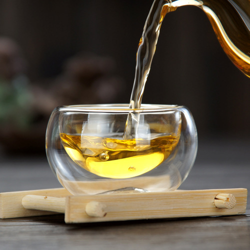 Thickened heat-resistant glass double-layer insulated transparent tea tasting cup master cup tea set thermal insulation kung fu tea cup