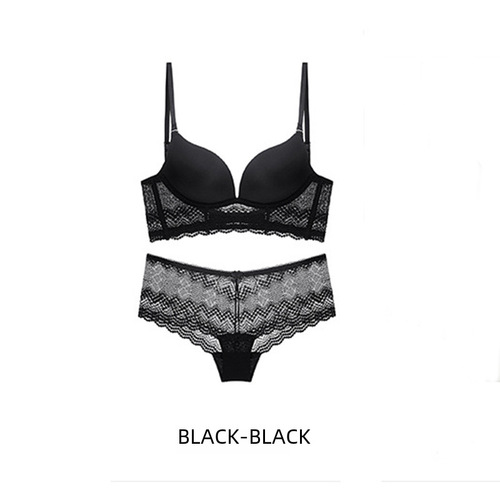Summer U-shaped large backless underwear set small chest push-up bra European and American sexy beautiful back bra for women cross-border
