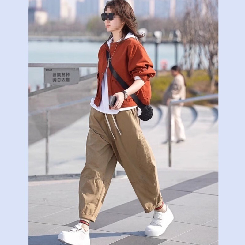 2025 Spring New Casual Outfit for Women: Versatile Cardigan + T-Shirt + Loose Harem Pants