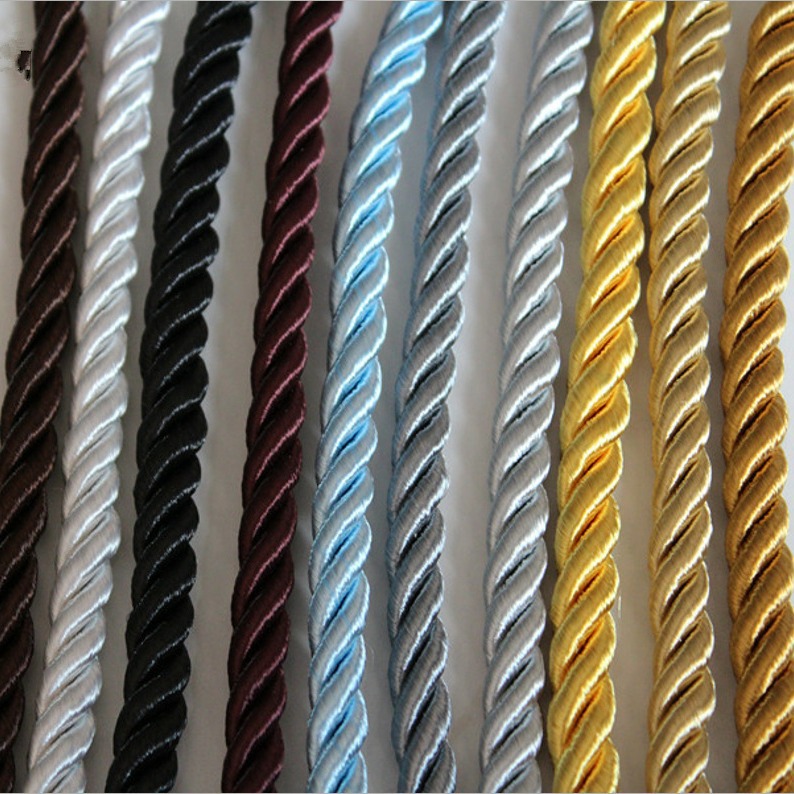 益中厂家直销0.8厘米宽靠垫装饰滚绳子可以来样品做