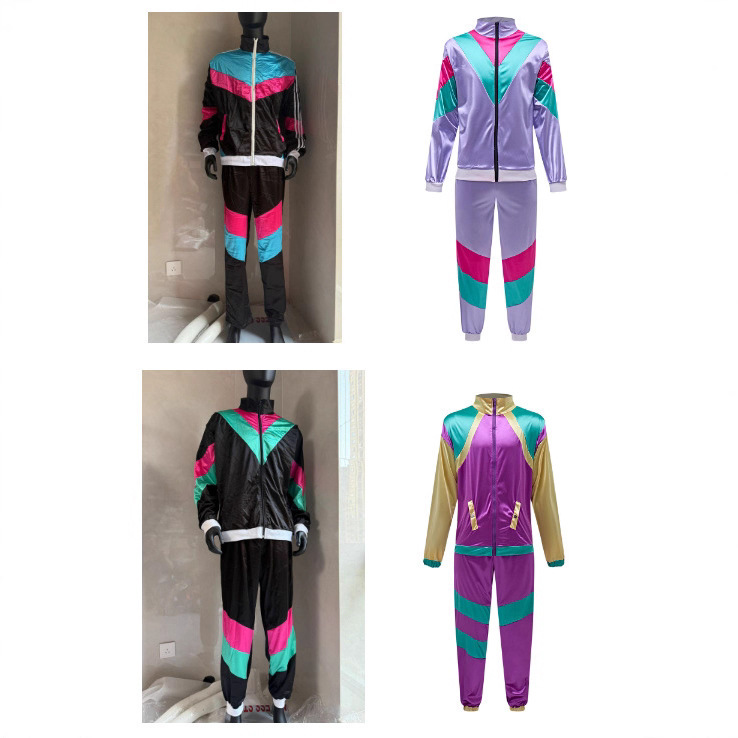 shell suit 80 s vintage hip hop disco suit halloween carnival sportswear costume