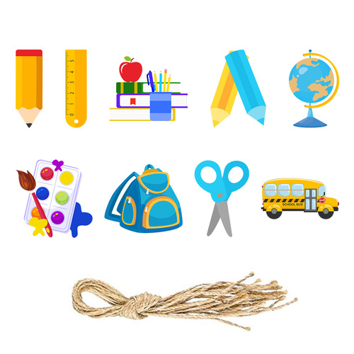 School Kindergarten Party Decoration Hemp Rope Tag Back to School Latte Garden Branch Decoration Hanging Decoration Wholesale for the Back to School Season