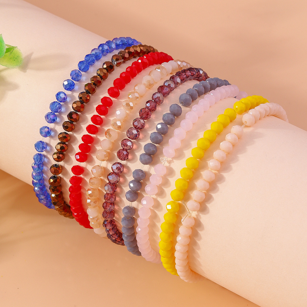 7g Weight Bracelets Classification Glass Chain Material Beaded Chain Chain Type 1 Piece Quantity Holiday, Daily Occasion Glass Material Solid Color Pattern All Seasons Season Unisex Gender Simple Style, Classic Style Style Simple Style Classic Style Solid Color Glass Beaded Chain Beaded Bracelets Wholesale 7