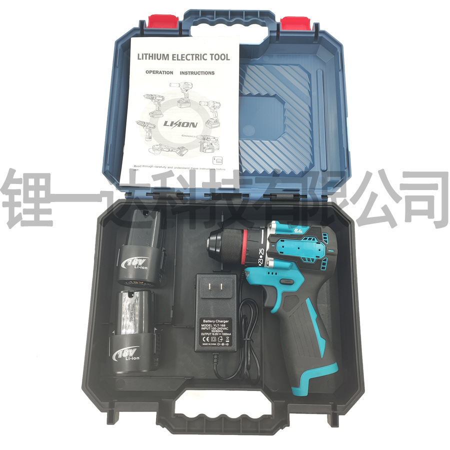 Foreign trade cross-border pastoral field hardware electric tools drilling fastening type cordless drill lithium battery set