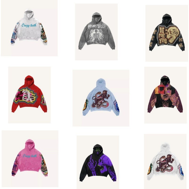 New cross-border street fashion Y2K skull digital print gothic punk casual relaxed hoodie New cross-border street fashion Y2K skull digital print gothic punk casual relaxed hoodie
