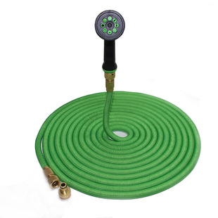 Household latex high-pressure garden watering watering flower car wash telescopic hose water pipe explosion-proof anti-freezing copper four-point quick connector