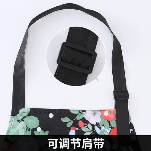 Apron household wipes, hand waist, waterproof and oil-proof kitchen restaurant cooking, adult cute, dirt-resistant, foreign-style overalls