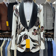 2025Man suit时尚新款重工男士西服套装男士绅士礼服休闲宴会3pcs