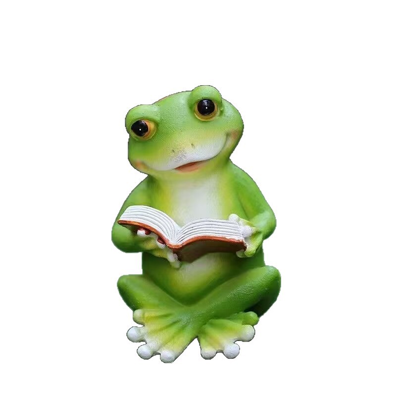 Artesanías de resina creativas de café rana adornos jardín decoración de patio decoración de escritorio adornos lindos transfronterizos
