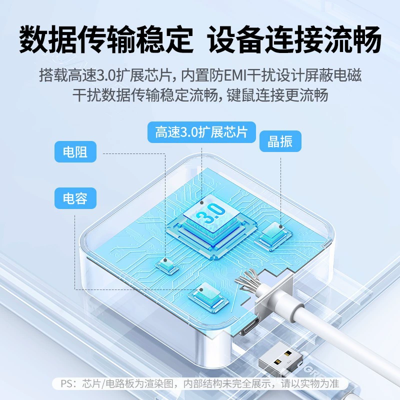 Akihabara набор удлинителя usb3.0 разделитель расширение ноутбук высокоскоростной один к четырём мультипортовая расширительная док-станция