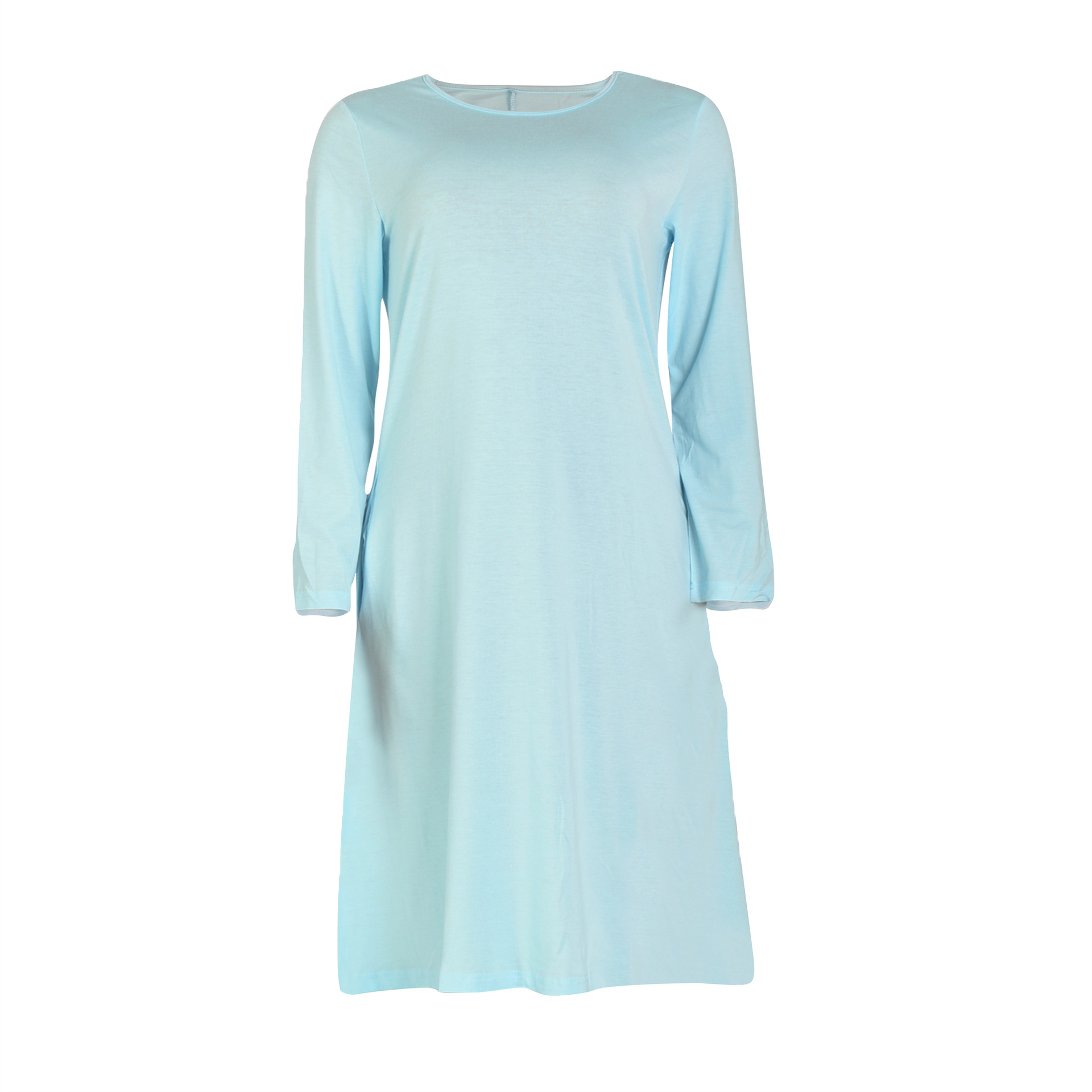 Women Clothing Dress Long Sleeve T-shirt Mid Solid Color Basic Summer Autumn