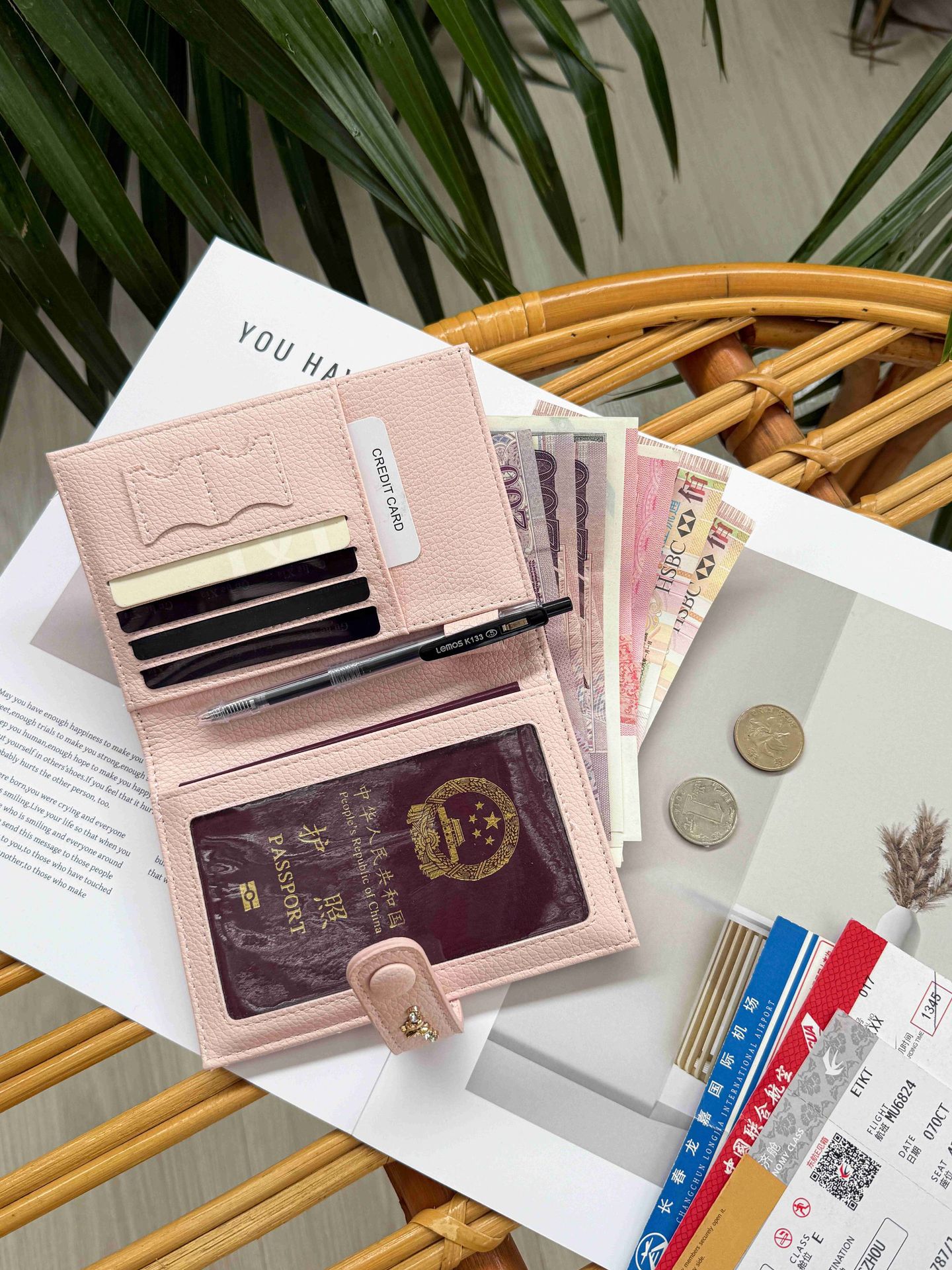 Diamantmuster-Reisepassetui mit Premium-Optik, tragbar, Multifunktional