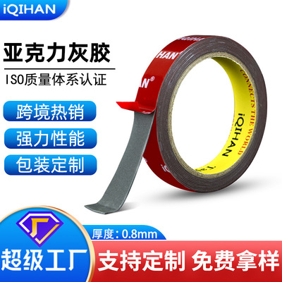 0.8mm亚克力双面胶 强力耐温防水无痕金属相框铭牌汽车双面胶带|ru