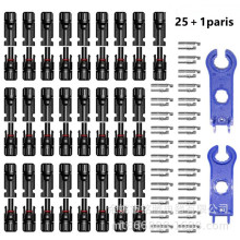 太陽能連接電池板MC4太陽能電池板電纜連接器MC425對50PCS公母頭