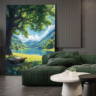 Scandinavian Wabi-Sabi Style Van Gogh Pure Hand-Painted Texture Oil Painting Living Room Abstract Simple Decorative Art Entrance Hanging Painting