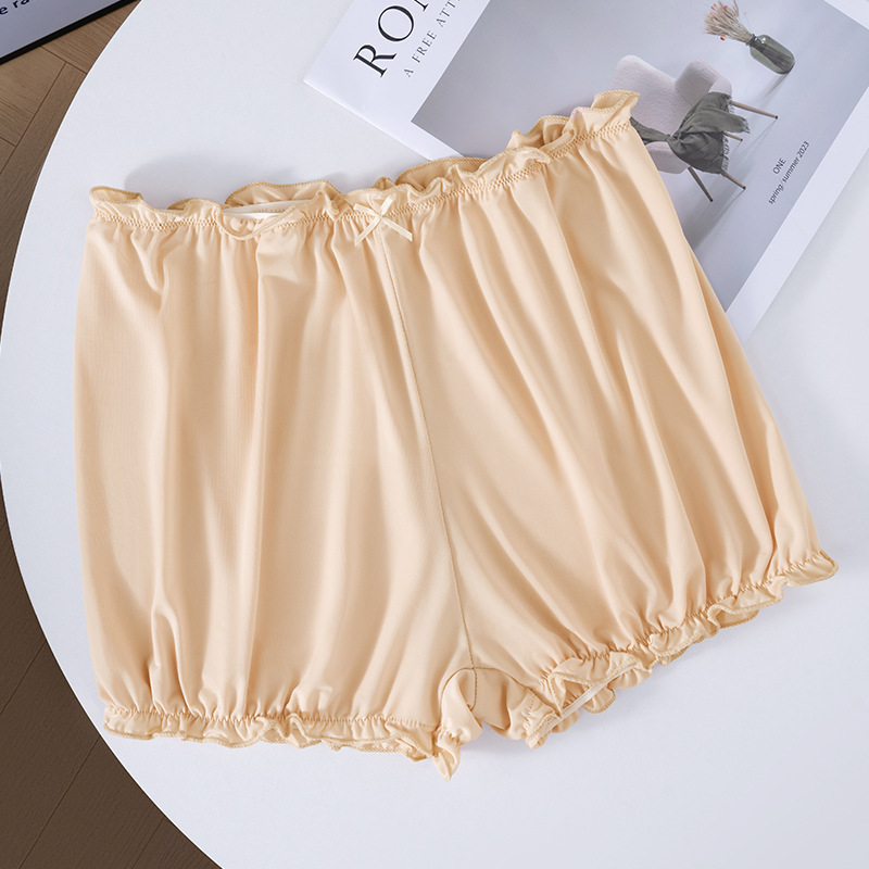 Pantalones de seguridad de linterna de seda de hielo para mujer, estilo fino de verano, pantalones de calabaza anti-desplazamiento, pantalones cortos de alta elasticidad, pantalones de seguridad para mujer