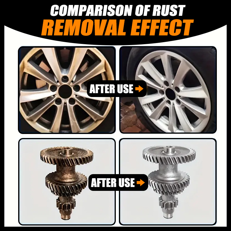 Ryekew Wheel Rust Removal Cleaning Spray, Decontamination, Polishing and Maintenance of Wheel Hubs, Car Wheel Cleaning Agent