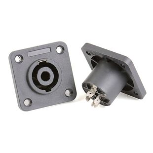 4P4 core professional audio socket Cannon plug four-core large square NL4 socket Ohm audio socket with metal sheet