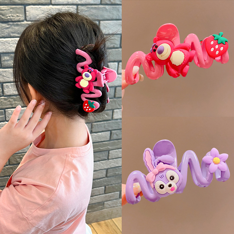Stardelu dibujos animados lindos de los niños Sanrio garra clip niña horquilla cuchara trasera de niña updo tiburón clip