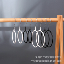 黑色白色浸塑围巾架丝巾圈服装店家用金属收纳领带毛巾架铁艺衣架