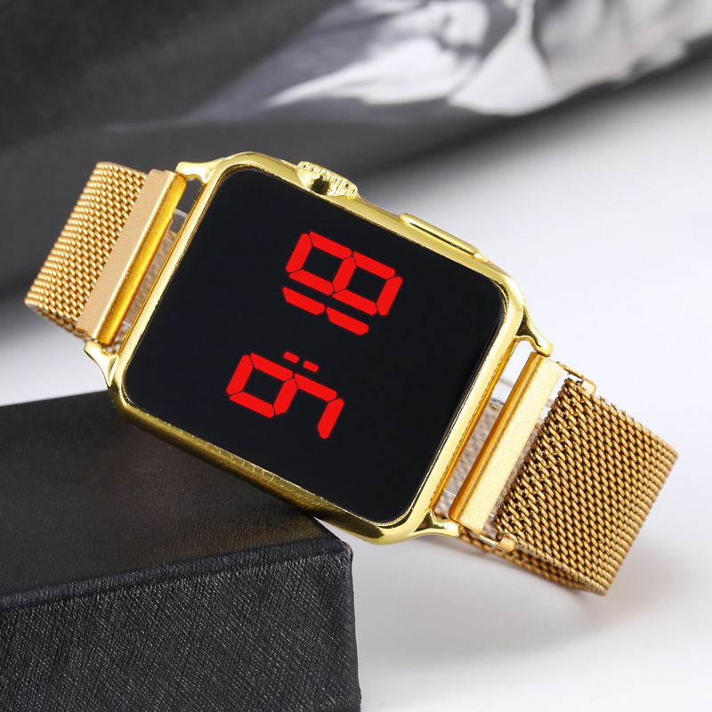(Wholesale), apple, square fashionable trend strong magnet, electronic watch, (Physicals) 2