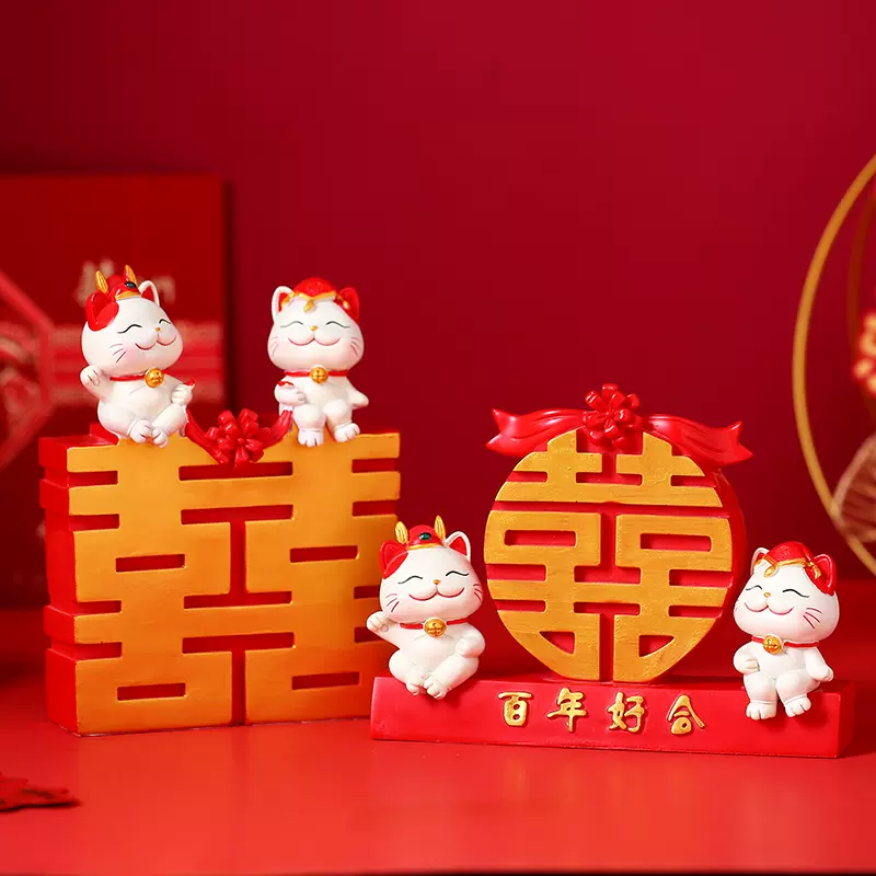 招财猫入户摆件玄关门口客厅家居装饰品乔迁新居电视柜中式摆件