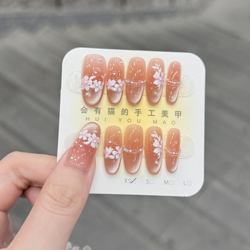 会有猫 密岛情诗 爆闪猫眼花花甜美气质纯欲温柔手工穿戴甲|undefined