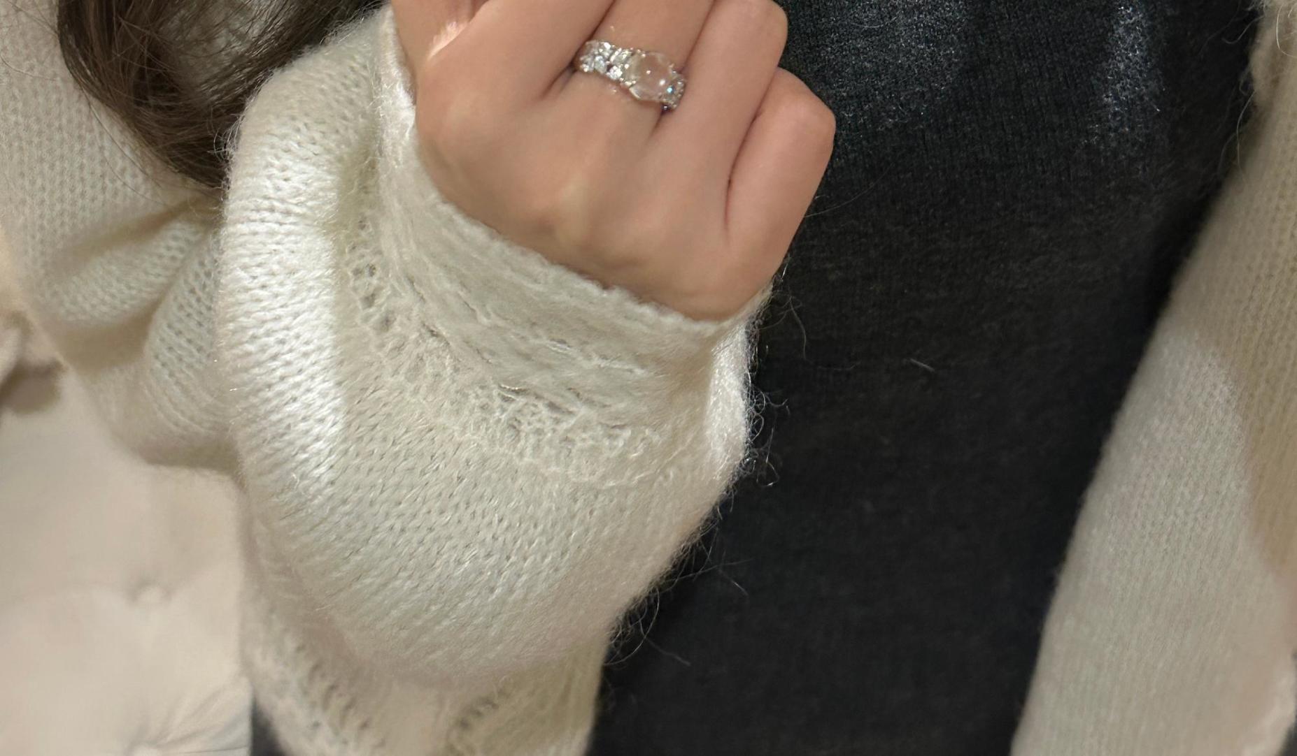 Collier en argent pur pour tout le corps avec chaîne de clavicule en jade et mousse d'eau, bijoux Xiancan, nouveauté, luxe léger, vent frais_voghion.com