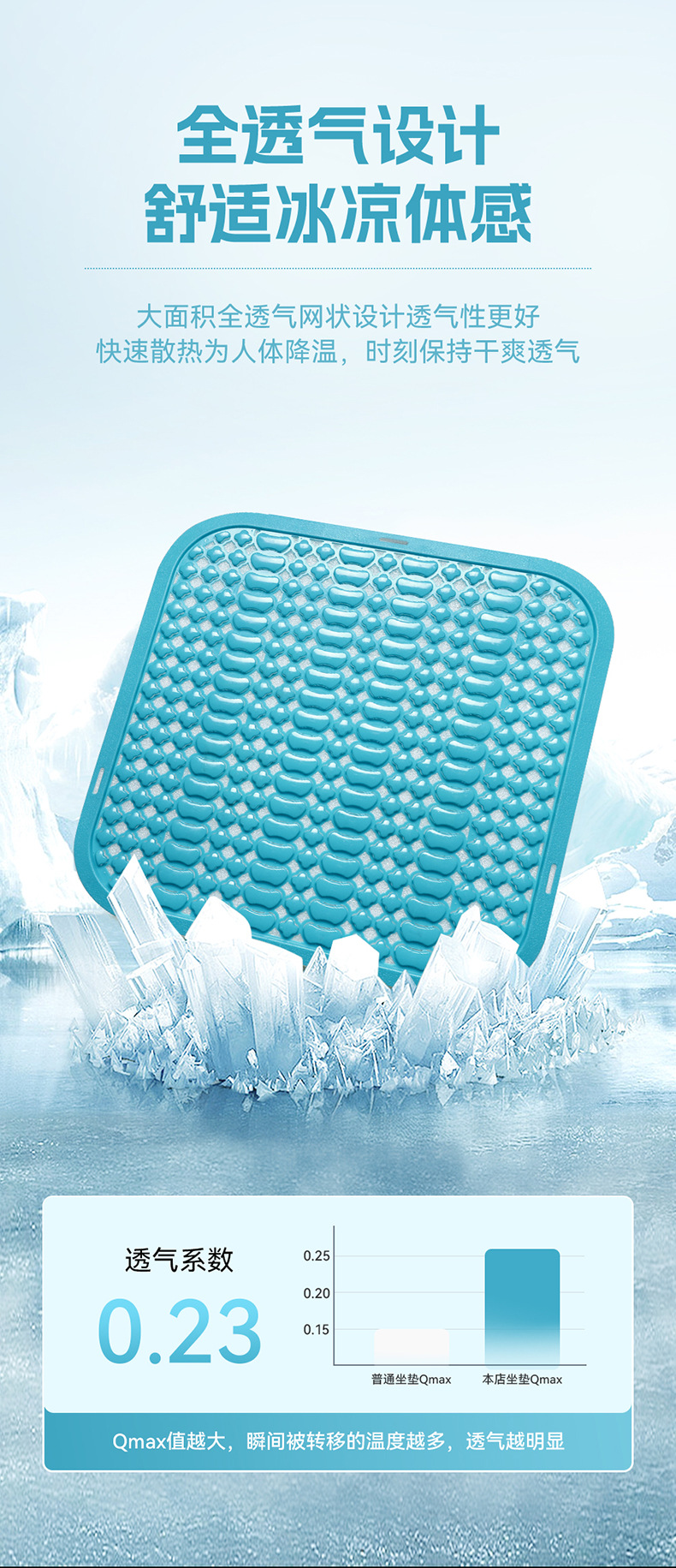 Summer Plastic Seat Cushion, Car Cooling Pad, Van and Truck Seat Cushion, Breathable and Ventilated Car Seat Cushion, Forklift Cushion