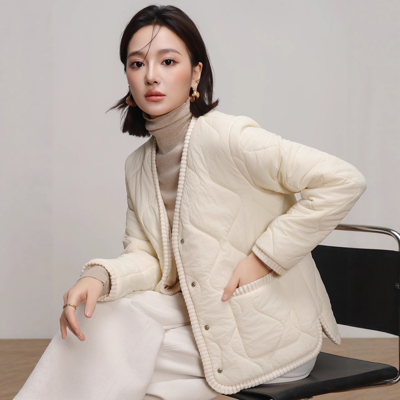 冬季外套女新款夹克加厚韩版袄子冬女小个子高级感填充物羊毛棉服|undefined