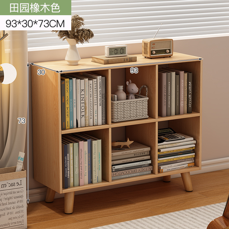 Estante de libros pequeño estante de piso simple casero gabinete de celosía sala de estar armario combinado contra la pared almacenar estante