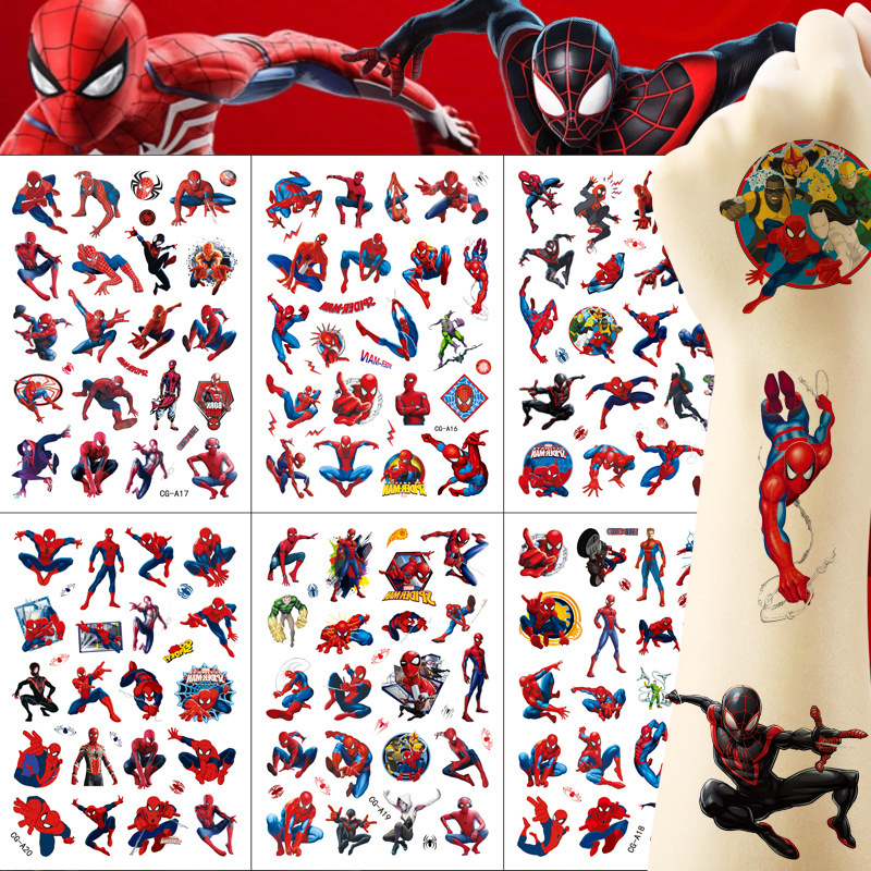 Amazing Spider-Man Disposable Tattoo Sticker Children Tattoo Sticker Birthday Party Tattoo Sticker Water Transfer Sticker