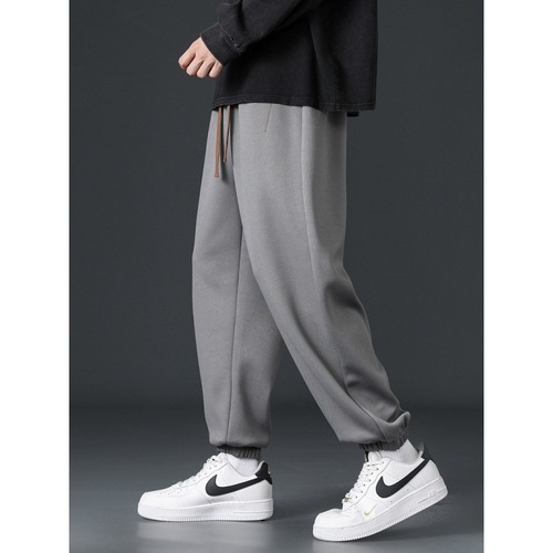 Casual Men's Loose-Fit Wide-Leg Joggers with Ankle Cuffs, Flowing Design, Trendy Korean-Style All-Match High-Street Sweatpants, Workwear Pants