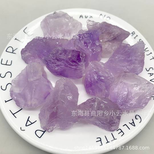 Natural amethyst raw stone non-cut light purple raw stone non-corner expansion Incense Stone non-fire incense stone ornaments wholesale