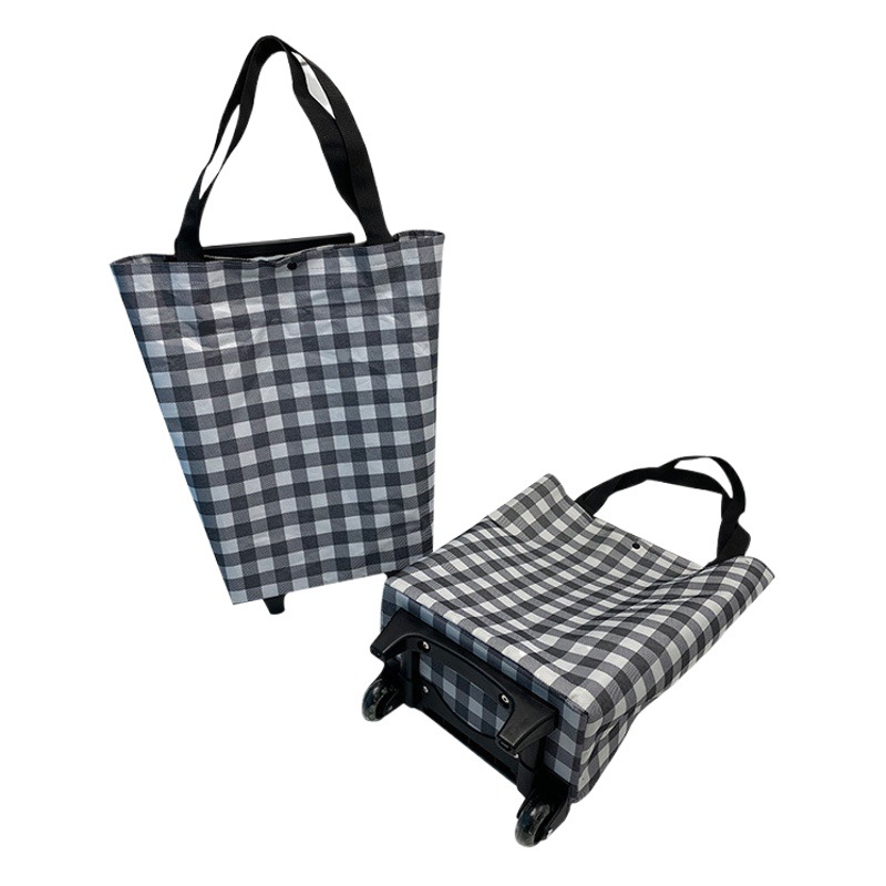 Oxford Cloth Tug Bag Foldableing Grocery Shopping Trailer Shopping Cart Home Express Delivery Trolley Trolley Wheel Bag