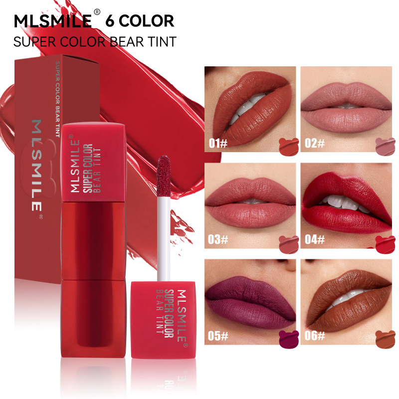 MLSMILE跨境专供泰迪唇釉6色持久丝绒雾面液体口红哑光不粘杯唇彩|undefined
