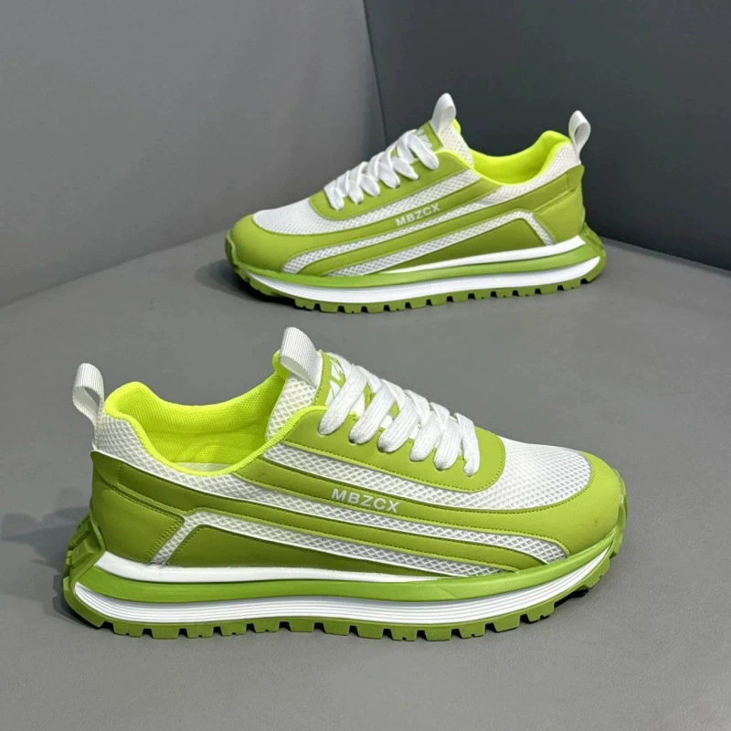 Мужские кроссовки 2025 новые летние сетчатые дышащие модные универсальные спортивные повседневные кроссовки на толстой подошве популярные папины кроссовки