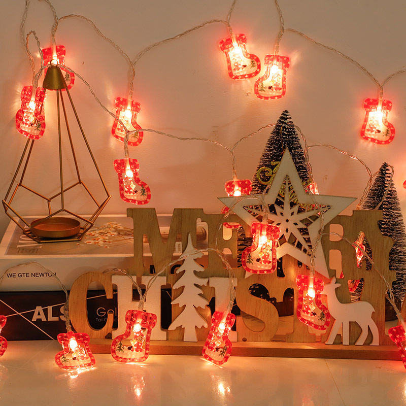 Decoración navideña, luces de colores, luces intermitentes, luces de cadena, alces huecos, luces colgantes, decoración de la habitación de la niña, atmósfera del maletero