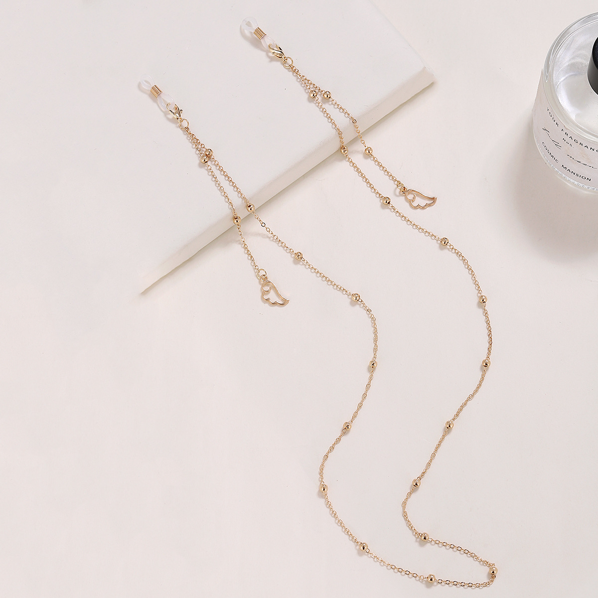 Gafas europeas y americanas de metal Halter Perla de cinco puntas estrella colgante cuello Gafas de metal cadena máscara de cordón gafas de cuerda