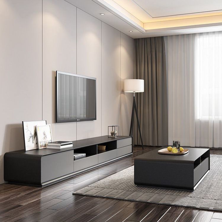 New Tv Cabinet Coffee Table Combination Small Apartment Light Luxury Living Room Home Floor-Standing Tv Cabinet Integrated Simple and Modern