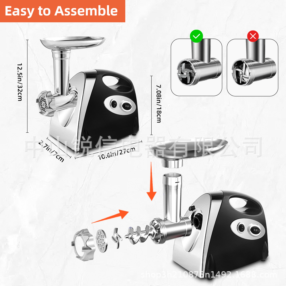 Picadora de carne transfronteriza hogar eléctrico multifunción picadora de carne automática picadora de carne salsa de ajo máquina de llenado de salchichas