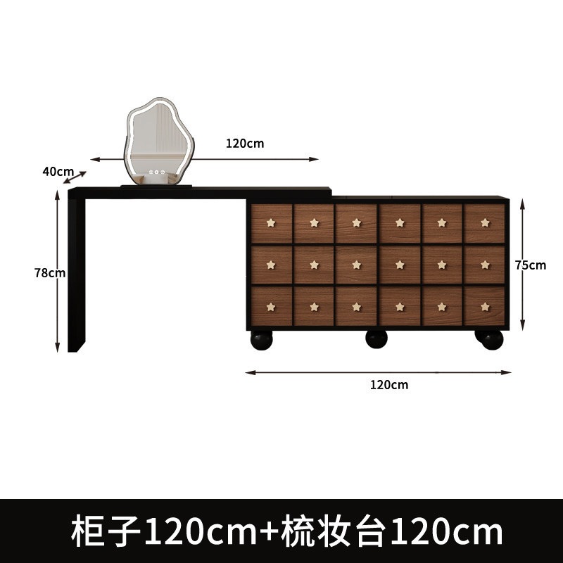 Fábrica directa de estilo medieval梳妆台 dormitorio moderno 2026 nuevo armario en una mesa de maquillaje dormitorio principal de madera sólida