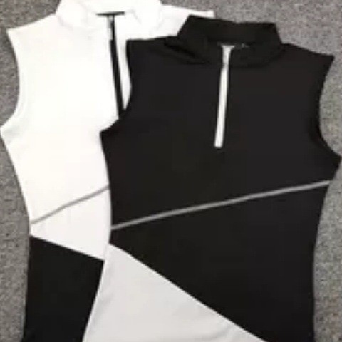 Golf Clothing Women's Zipper Collar Sleeveless Vest Simple Golf Sports Comfortable Quick-drying Breathable Jersey