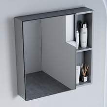 镜柜单独化妆镜简约镜柜太空单独卫生间带灯挂墙式储物镜北欧