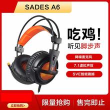 SADES/賽德斯 A6游戲耳機電腦頭戴式7.1塞德斯震動重低音耳麥RGB